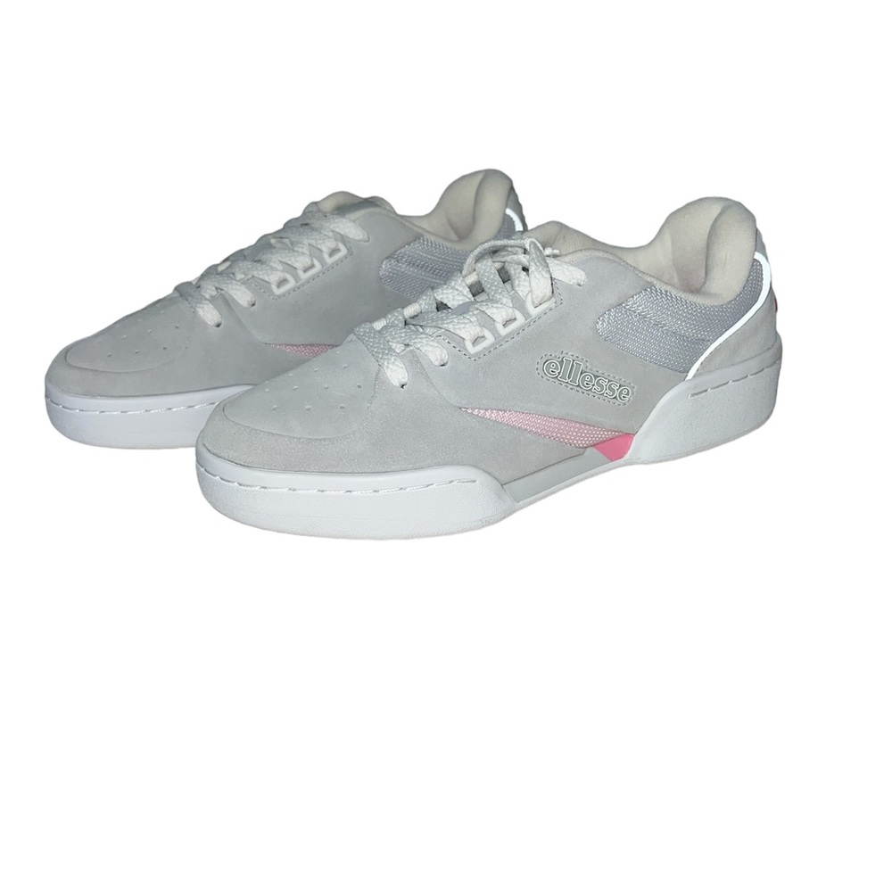 Ellesse Low Profile Chunky Sneakers Lace Up Gray Pink and White Sz 8